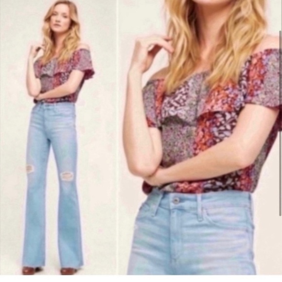 Anthropologie Tops - ANTHROPOLOGIE Floral Off The Shoulder Top